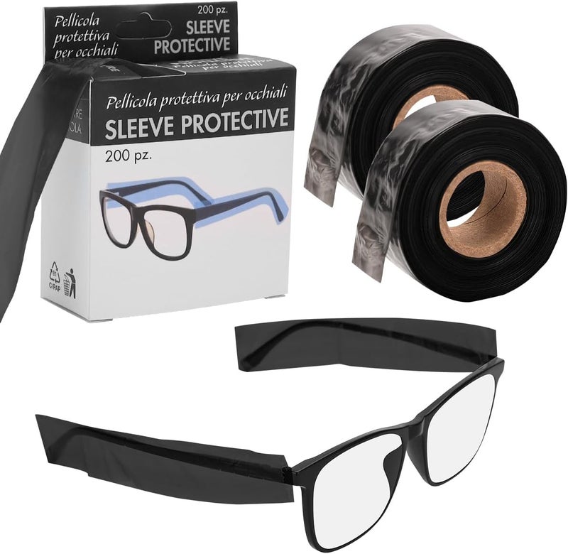 BarberTop Disposable Eyeglass Sleeves For Glasses – Covers For Eye Glasses Against Hair Color Dye, 200 Per Pack - Image 1